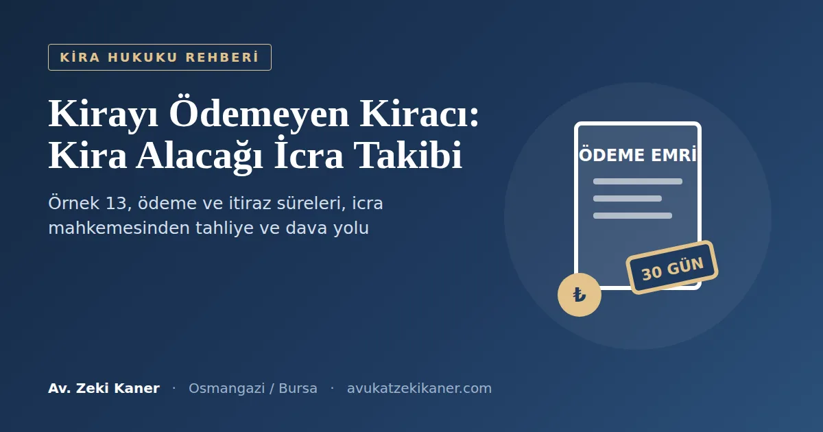 Kirayı ödemeyen kiracı ve kira alacağı icra takibi rehberi